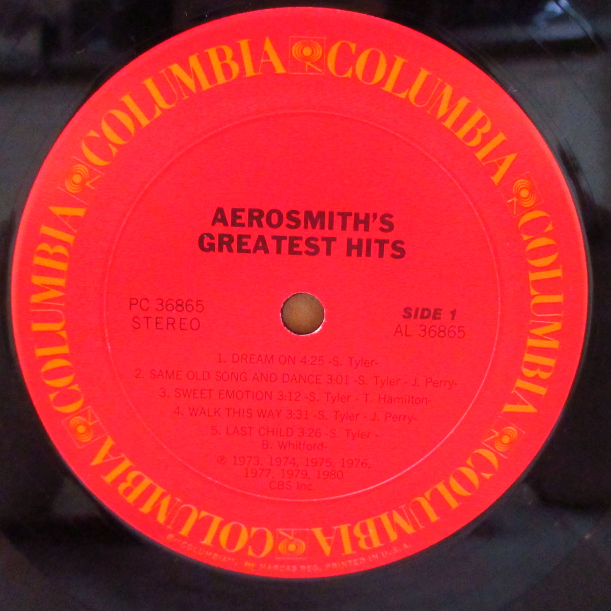 AEROSMITH (エアロスミス)  - Aerosmith's Greatest Hits (US '80 再発「ランオフに<J-MP> あり」 LP) '80年ベストアルバム