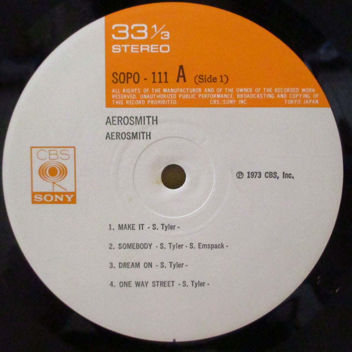 AEROSMITH (エアロスミス)  - 野獣生誕 - Aerosmith I (Japan '75 再発 LP+帯, 見開きインサート) '73年1stアルバム