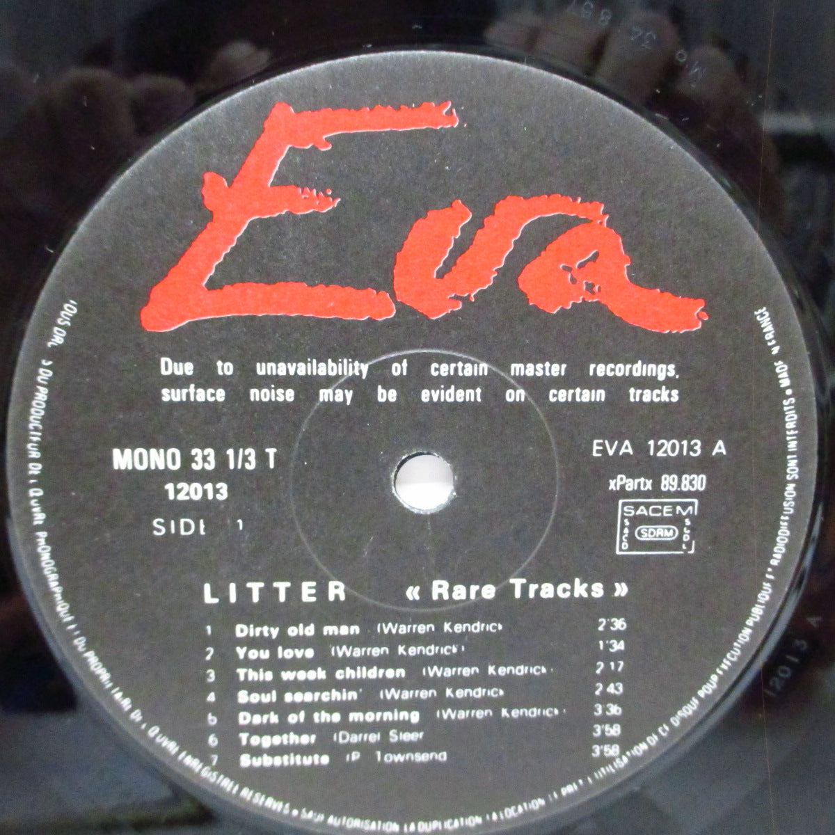 LITTER (リッター)  - Rare Tracks (France オリジナル「モノラル」LP/光沢ジャケ) フランスのみのレアコンピ！