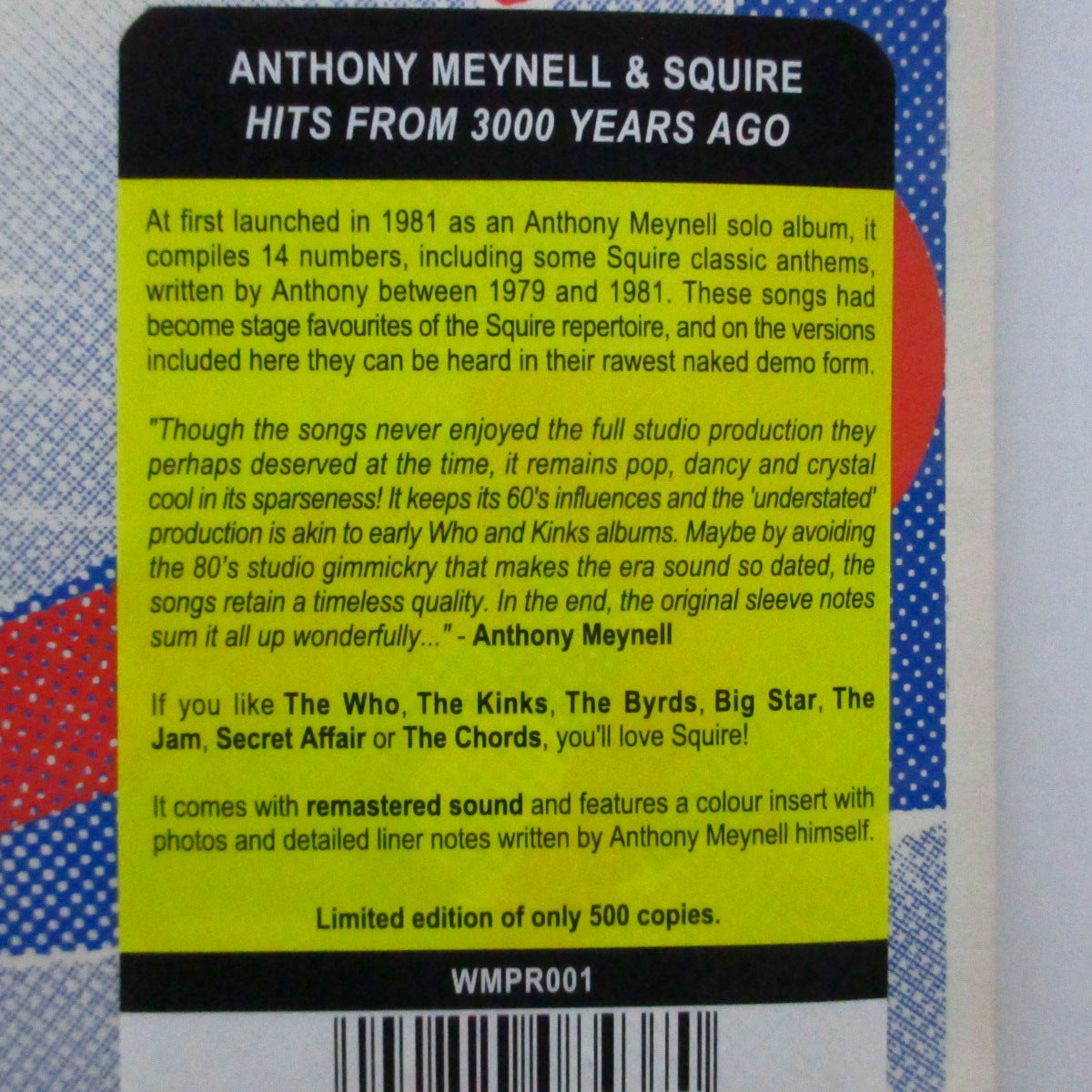 SQUIRE, THE (Anthony Meynell & Squire) (アンソニー・メイネル & スクワイヤー )  - Hits From 3000 Years Ago (Spain '15「500枚限定再発」LP/ New) '81年ファーストアルバム！