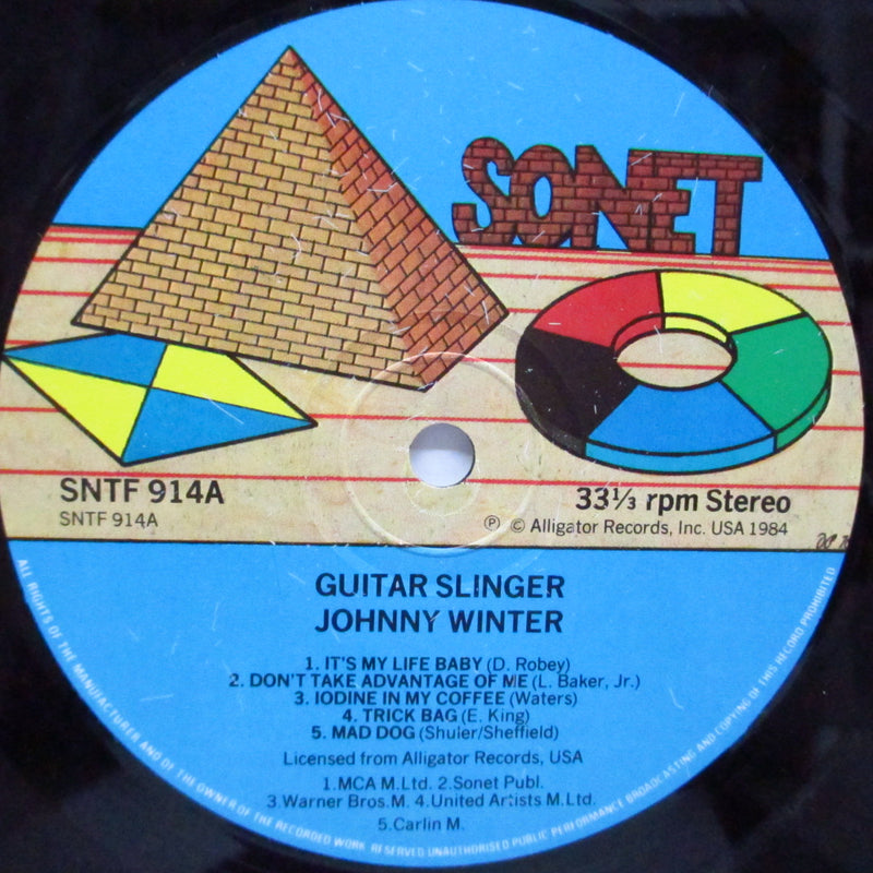 JOHNNY WINTER (ジョニー・ウィンター)  - Guitar Slinger (UK オリジナル「ピラミッド・カラーイラスト水色ラベ」LP)