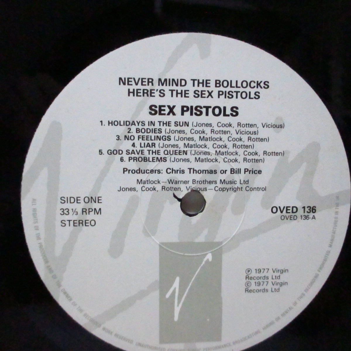 SEX PISTOLS (セックス・ピストルズ)  - Never Mind The Bollocks (UK 80' 再発「グレイラベ」LP+バーコードステッカー有ジャケ/OVED 136)