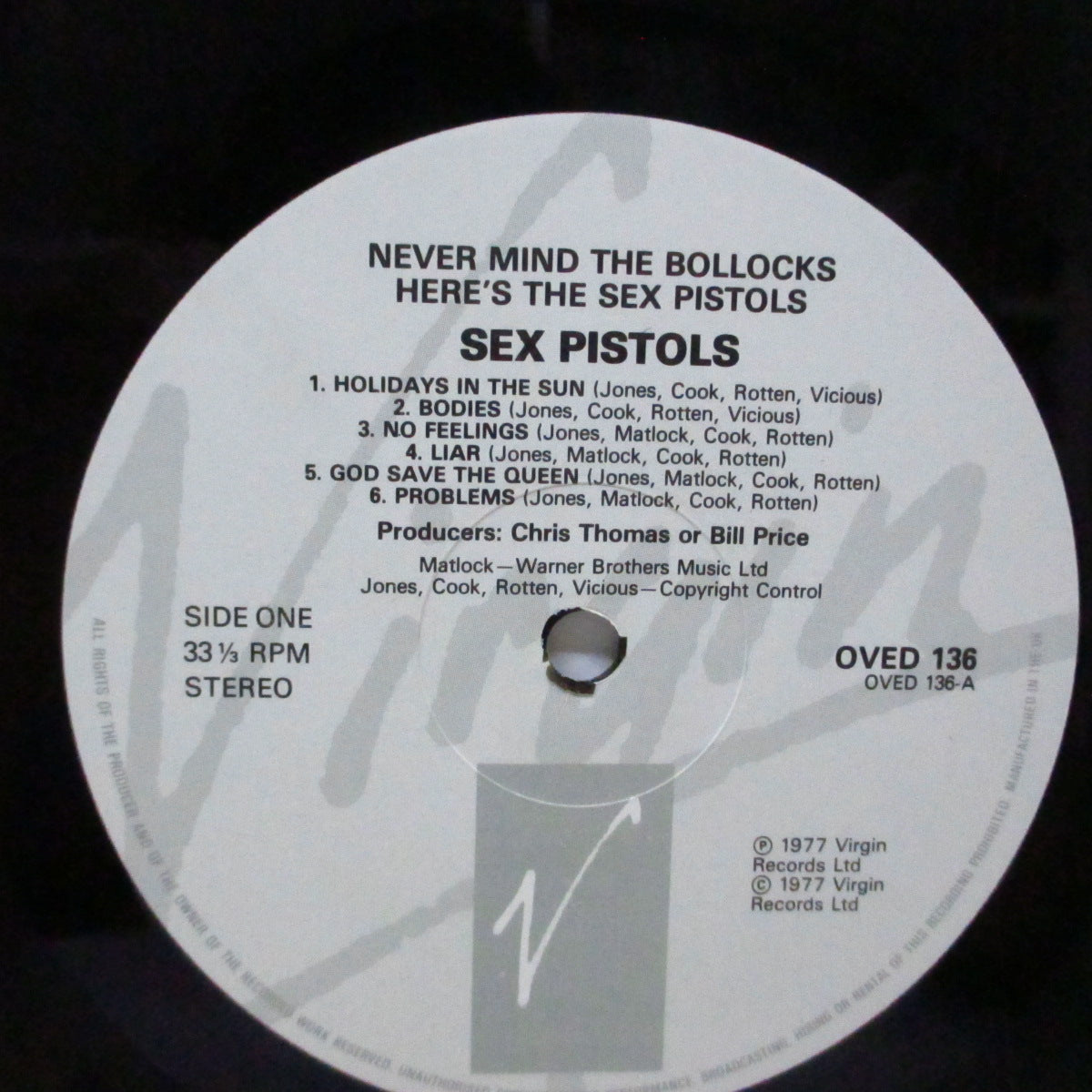 SEX PISTOLS (セックス・ピストルズ)  - Never Mind The Bollocks (UK '85 再発「グレイラベ」LP+バーコード印刷ジャケ/OVED 136)