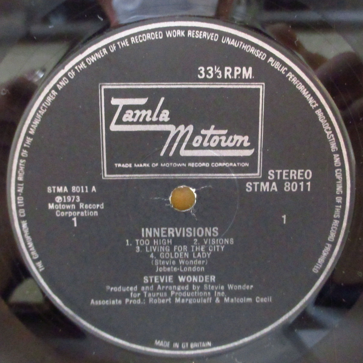 STEVIE WONDER (スティーヴィー・ワンダー)  - Innervisions (UK '73 初回オリジナル「Gramophoneリム・マット黒ラベ」ステレオLP/見開きジャケ)'73年大名作！