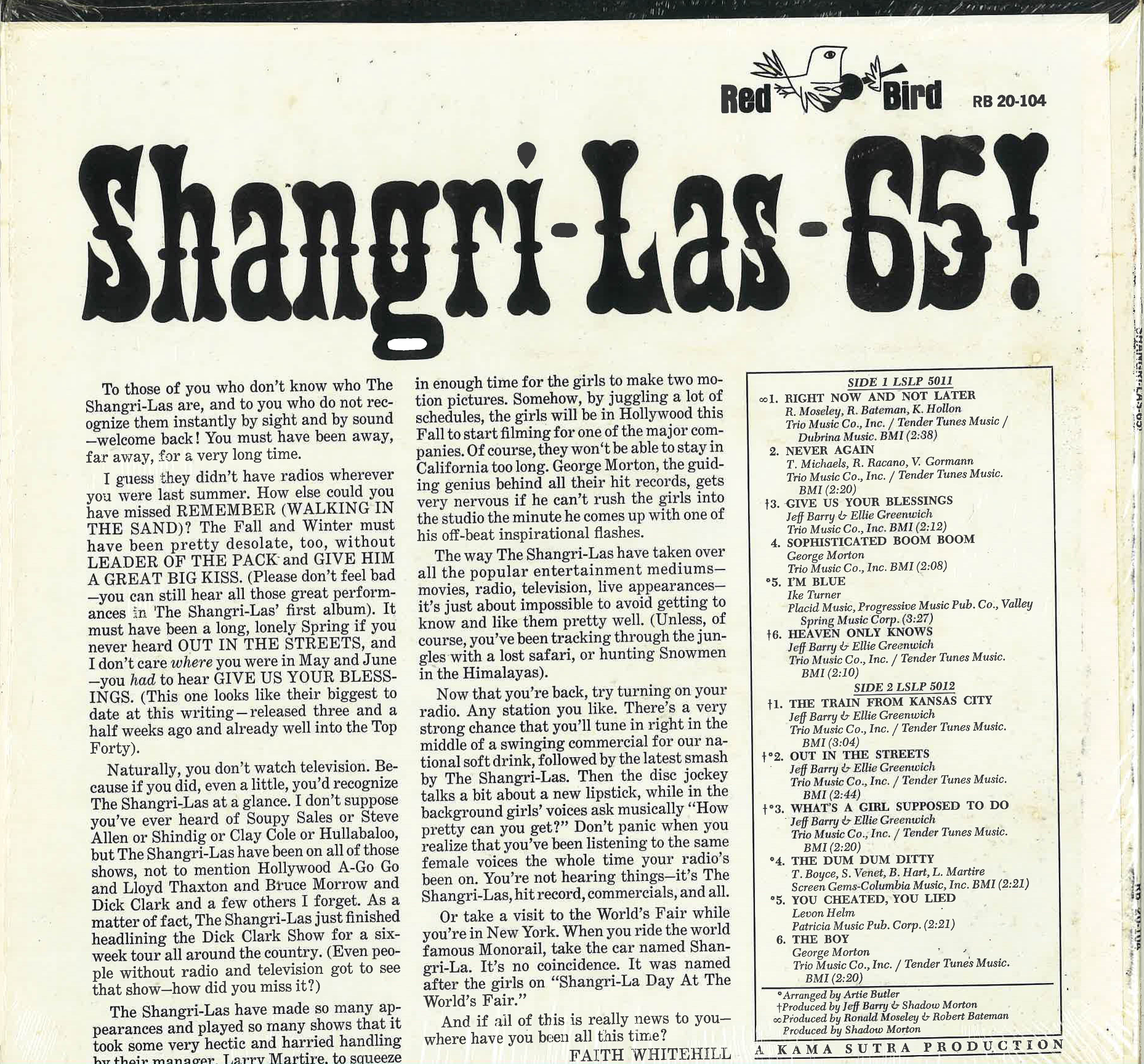 SHANGRI-LAS (シャングリ・ラス) - 65! (US 初回オリジナル・モノラル LP)