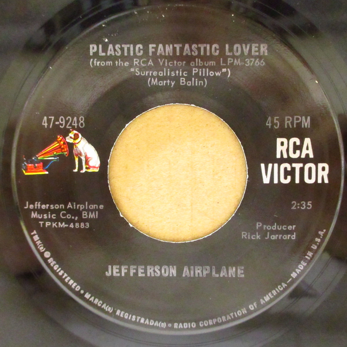 JEFFERSON AIRPLANE (ジェファーソン・エアプレイン)  - White Rabbit (US '67 オリジナル 7インチ)アシッド・サイケ大名曲！