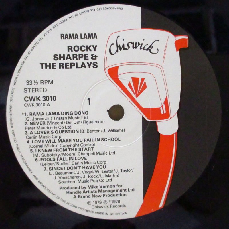 ROCKY SHARPE & THE REPLAYS (ロッキー・シャープ&ザ・リプレイズ)  - Rama Lama (UK セカンドプレス「カートリッジ・ラベ」LP+固紙インナー/両面コーティングジャケ)