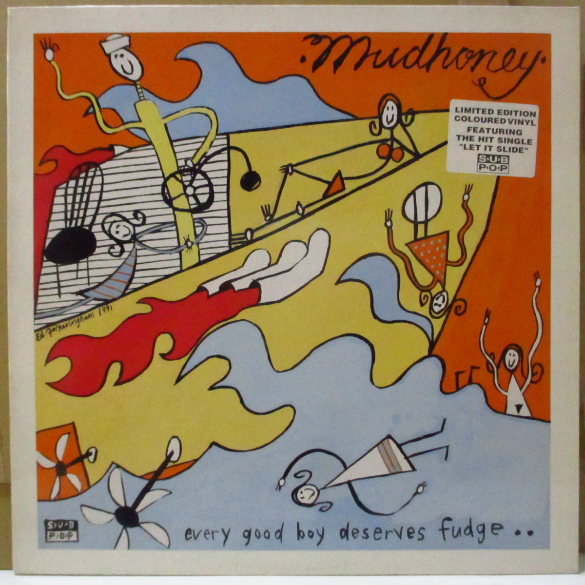 MUDHONEY (マッドハニー)  - Every Good Boy Deserves Fudge (German 限定「グレーヴァイナル」 LP/ステッカー付き光沢ジャケ)