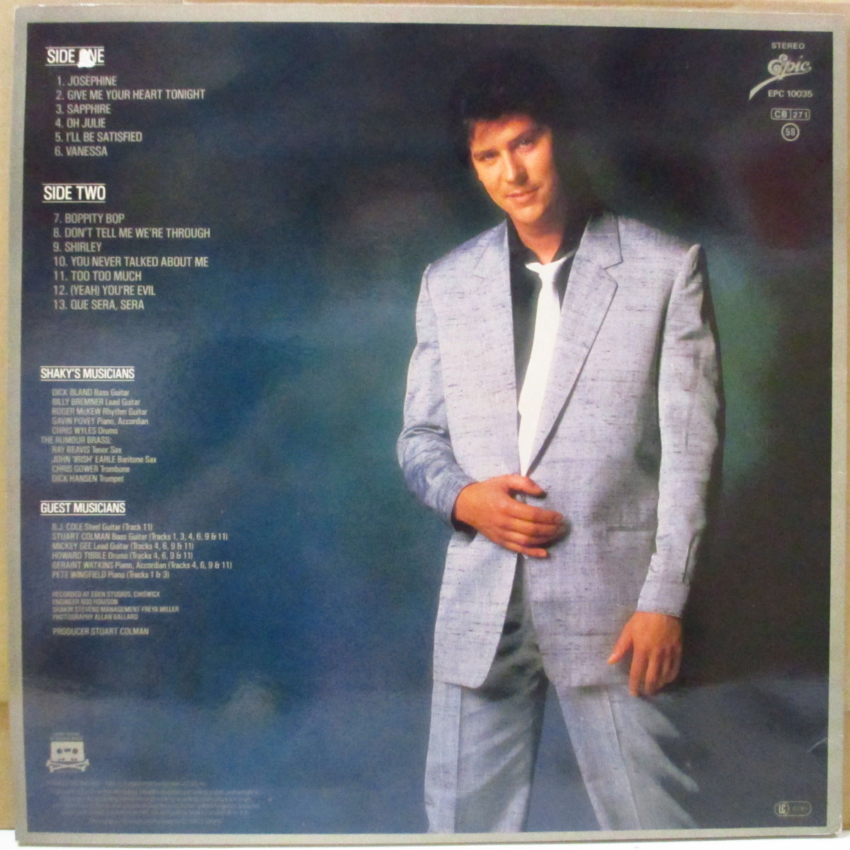 SHAKIN' STEVENS (シェイキン・スティーヴンス)  - Give Me Your Heart Tonight (UK オリジナル LP/レアステッカー付きジャケ)