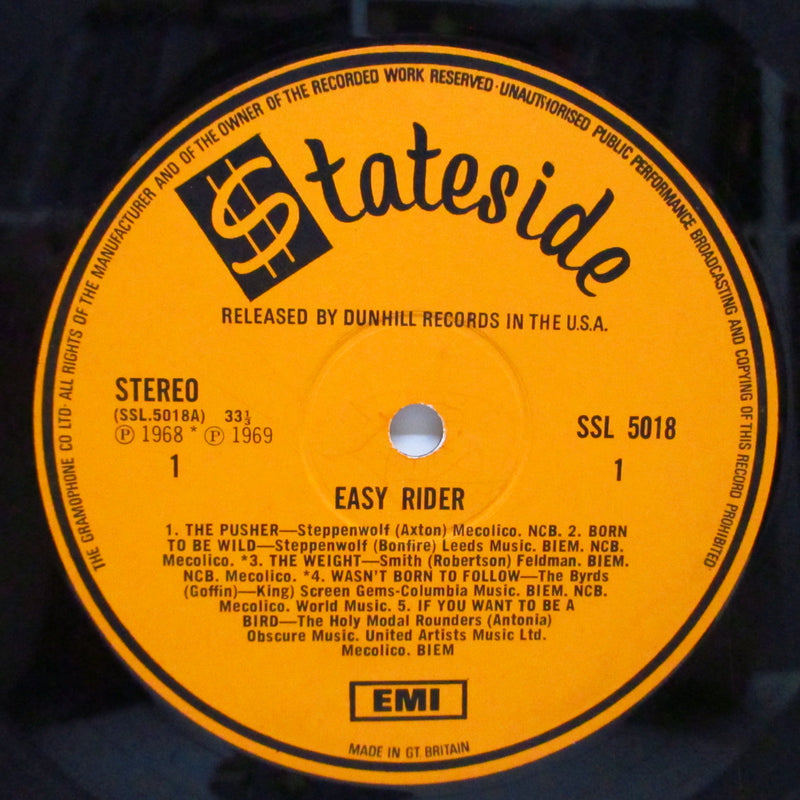 O.S.T. (デニス・ホッパー『イージー・ライダー』サウンドトラック)  - Easy Rider (UK 70's再発「オレンジラベ」 LP/表面コーティング3面折り返しジャケ)