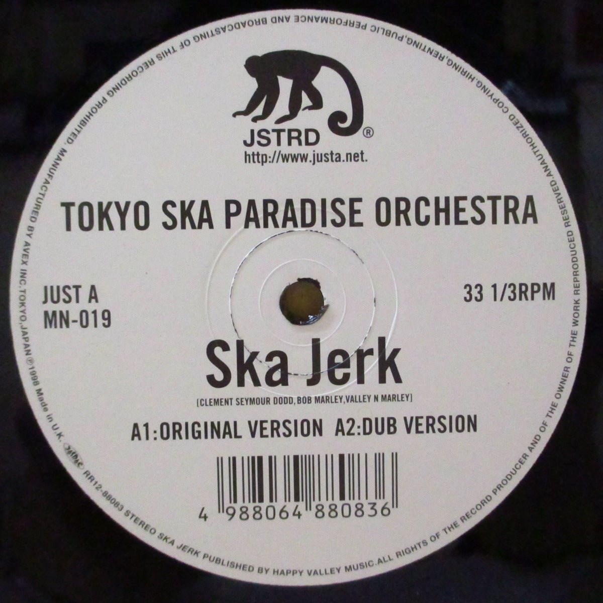 TOKYO SKA PARADISE ORCHESTRA (東京スカパラダイスオーケストラ)  - Ska Jerk / Jon Lord (Japan '98 限定4曲入り33回転 12インチ/レアステッカー付きダイカットスリーブ) 
