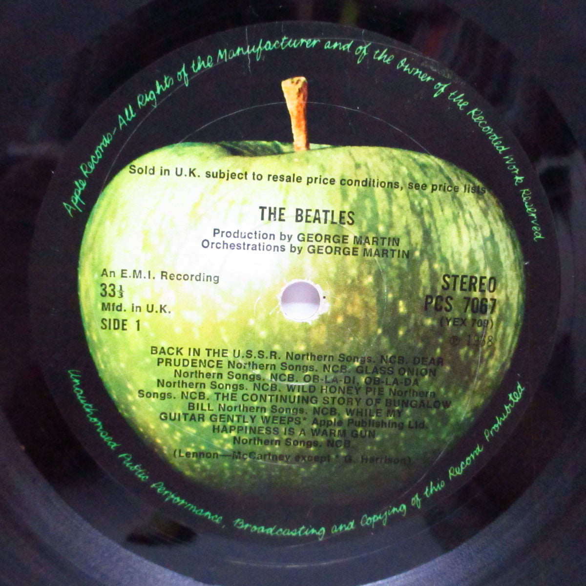 BEATLES (ビートルズ) - The Beatles (White Album) (UK オリジナル「濃ラベ」ステレオ  2xLP+黒インナー、4xカラープリント、ポスター/ナンバリング入り上開エンボス両面コーティング見開ジャケ=完品）