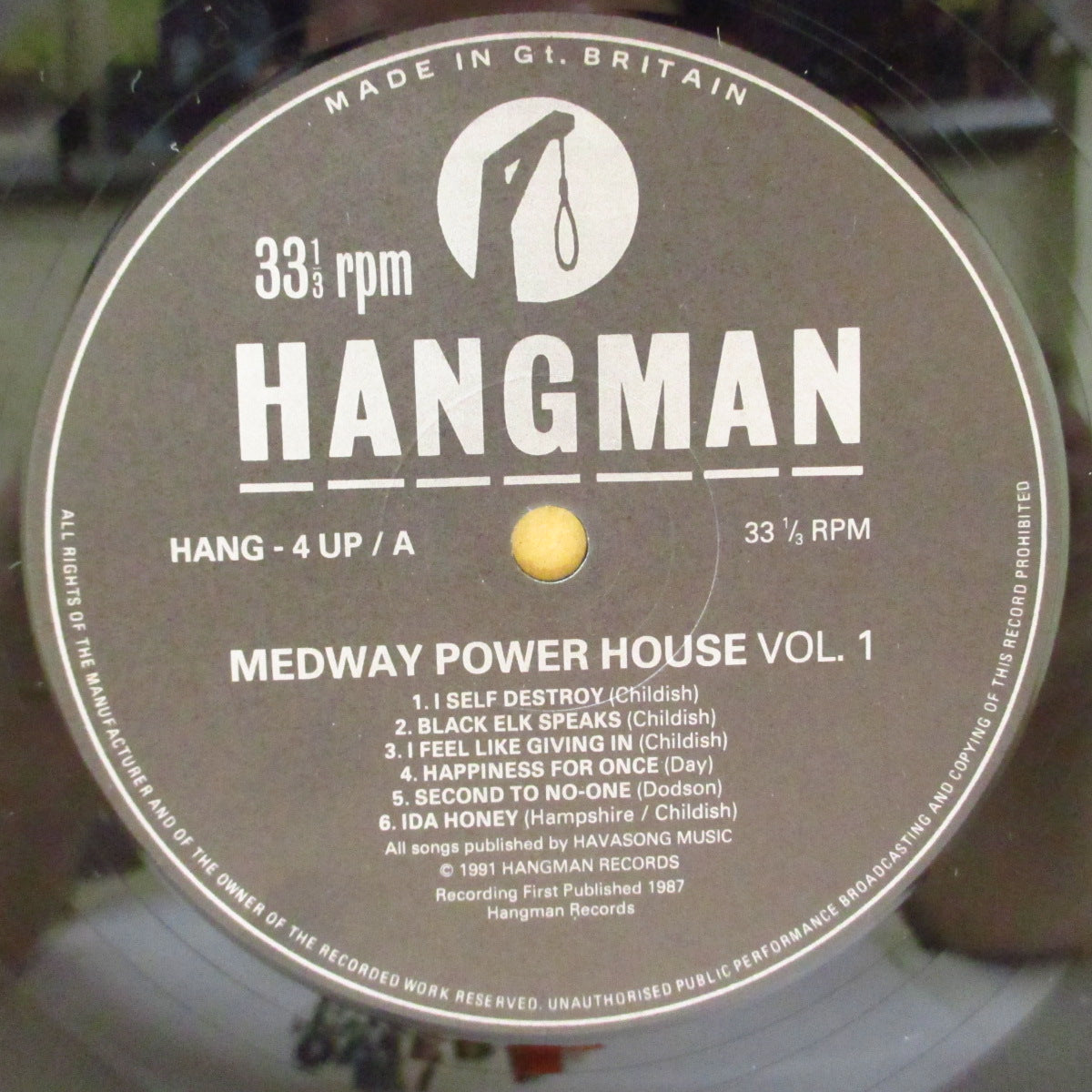 V.A. ('80s UK・ガレージロック/トラッシュガレージ・コンピ)  - Medway Powerhouse Vol.1 (UK '91 再発「黒ラベ」LP) '87年メドウェイ周辺バンド・コンピ