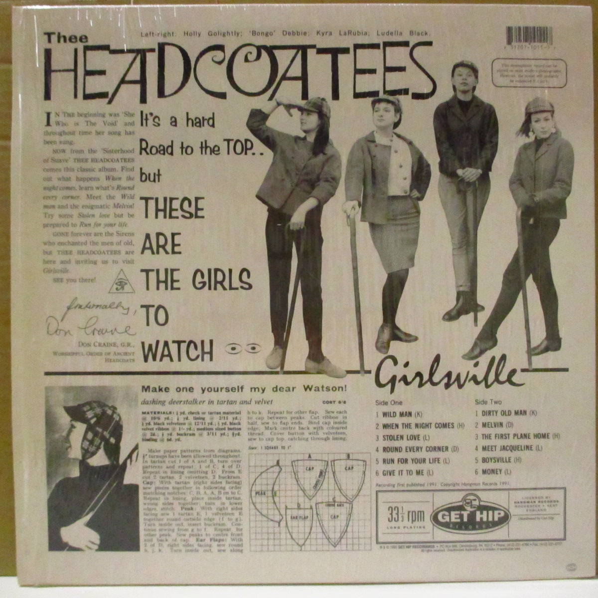 HEADCOATEES (ヘッドコーティーズ)  - Girlsville (US '93 再発「黒盤」 LP) '91年1stアルバム