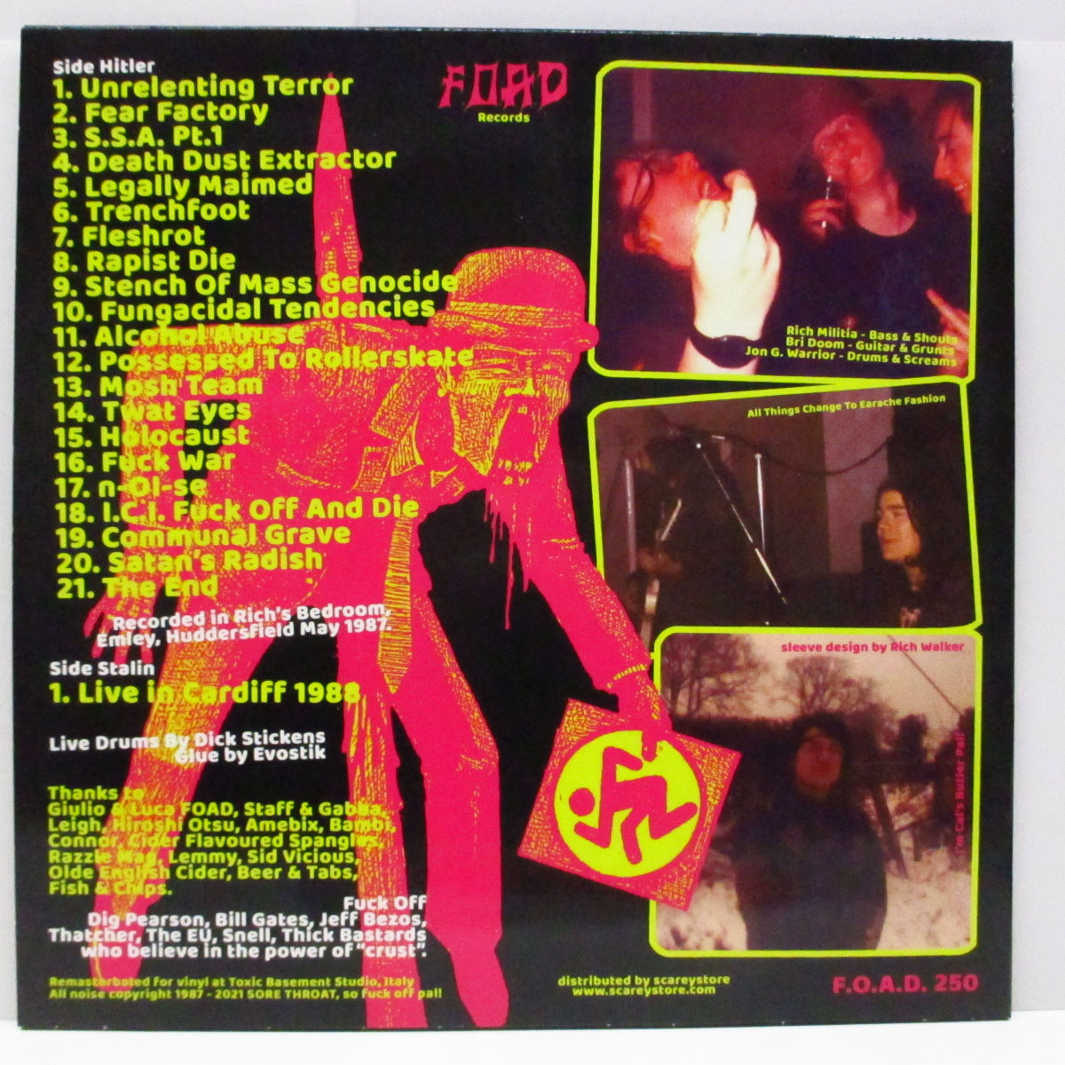 SORE THROAT (ソアー・スロウト)  - Who Killed Gumby? (Italy 350枚限定「黒盤」LP+インサート、ステッカー) '87年初レコーディング音源 !