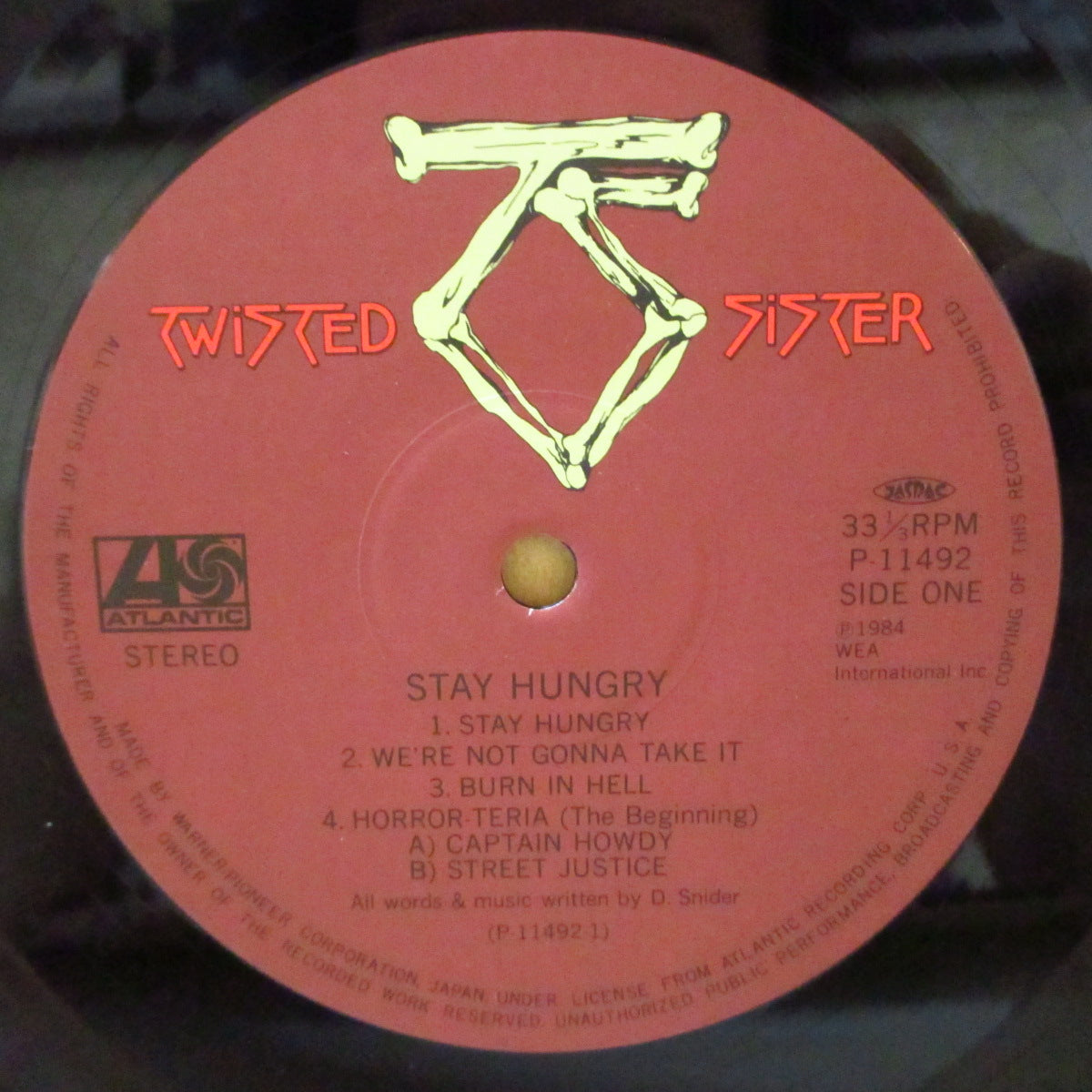 TWISTED SISTER (トゥイステッド・シスター )  - Stay Hungry (Japan オリジナル LP+帯, 2xインサート) '84年3rdアルバム
