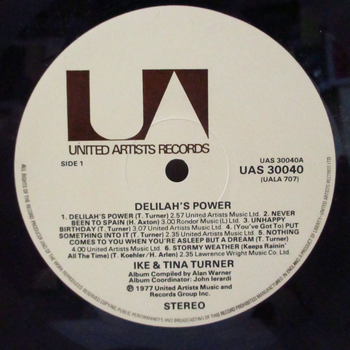 IKE & TINA TURNER (アイク＆ティナ・ターナー)  - Delilah's Power (UK '77 オリジナル・ステレオ LP)'77年デュオ名義スタジオ録音ラスト19作目アルバム。