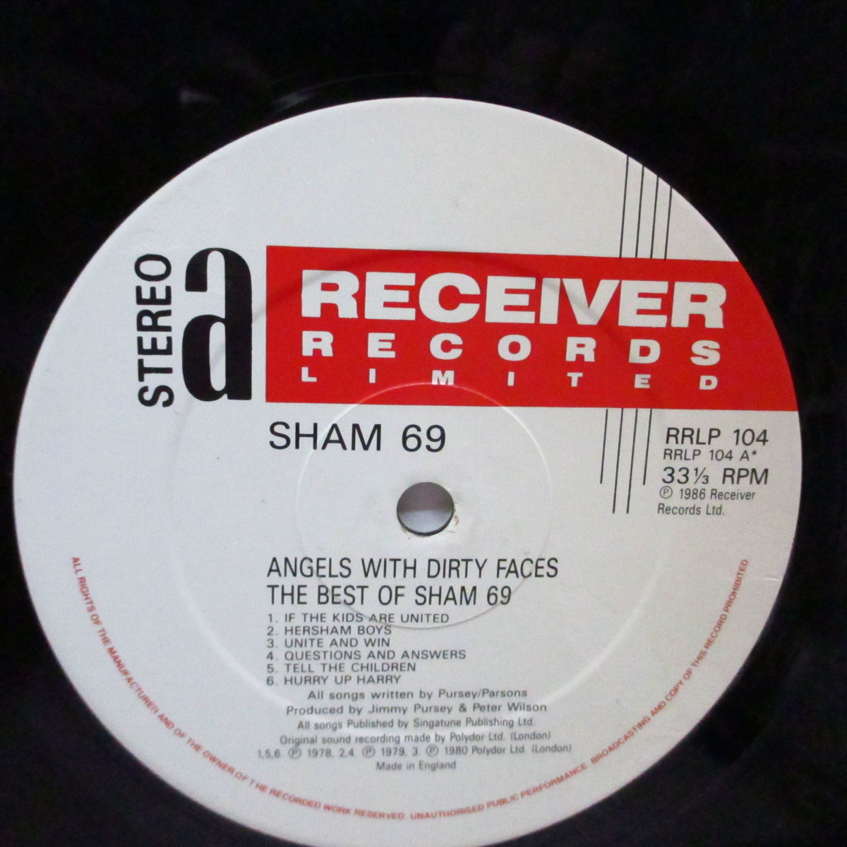 SHAM 69 (シャム 69)  - The Best Of Sham 69 : Angels With Durty Faces (UK オリジナル「白ラベ」LP)