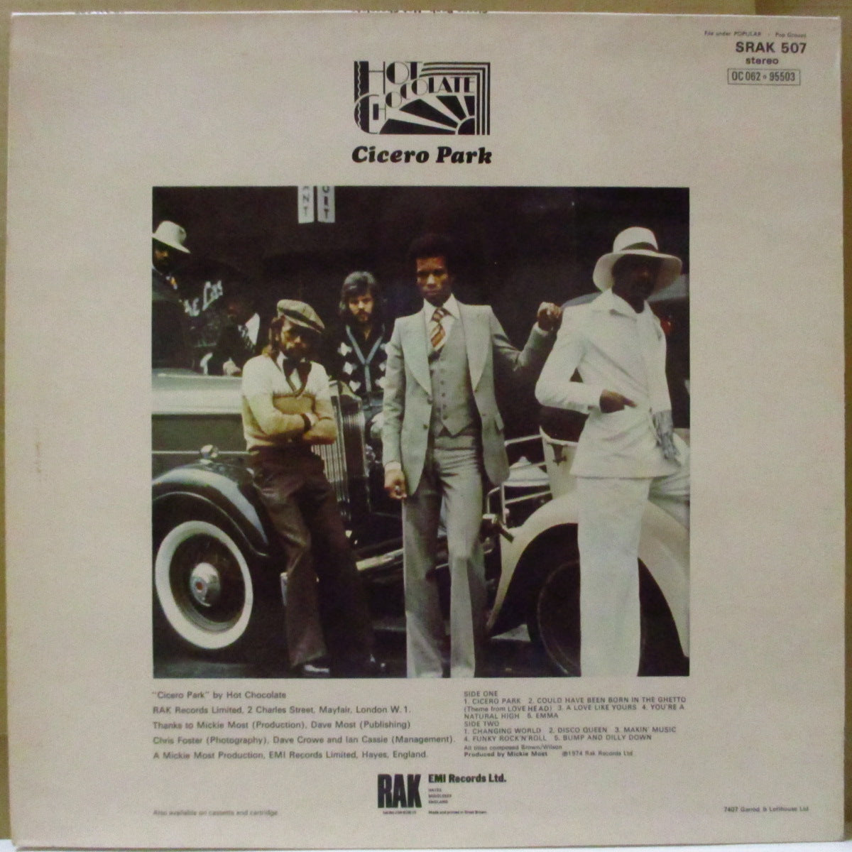 HOT CHOCOLATE (ホット・チョコレート)  - Cicero Park  (UK '74 オリジナル・ステレオ LP/両面コーティング・ジャケ)デビューアルバム