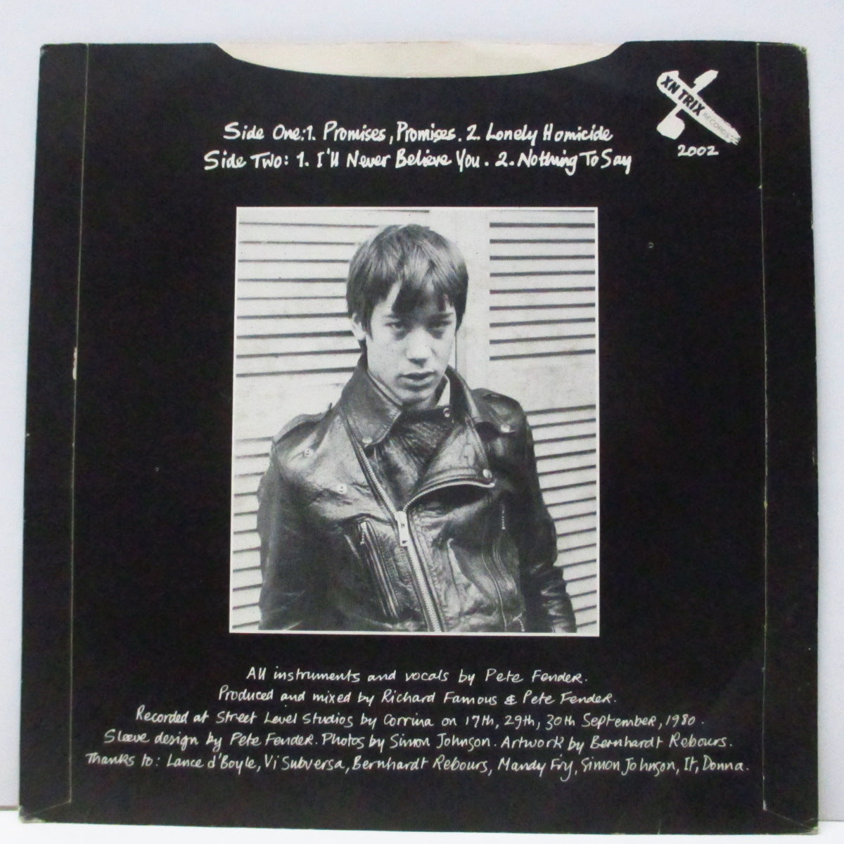 PETE FENDER (ピート・フェンダー)  - Four Formulas (UK オリジナル 7"/光沢固紙折り返しジャケ) '80年唯一EP !