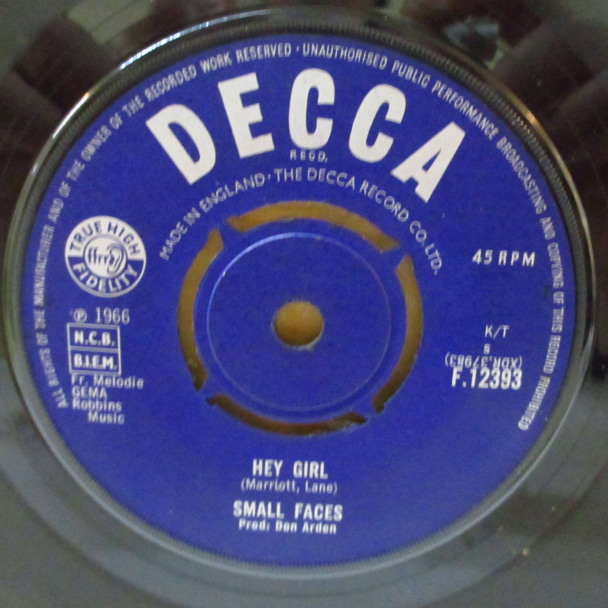 SMALL FACES (スモール・フェイセス)  - Hey Girl (UK '66 オリジナル「ラウンド・センター」7インチ+カンパニースリーブ)