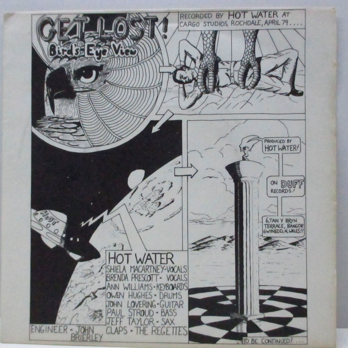 HOT WATER (ホット・ウォーター)  - Get Lost! / Birds Eye View (UK オリジナル 7"/マットソフト紙折り返しジャケ) ウェールズの女性Vo.パンク！