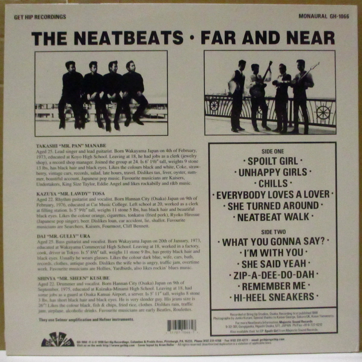NEATBEATS (ニートビーツ)  - Far And Near (US オリジナル「150グラム重量黒盤」モノラル LP+インサート) '98年1stアルバム