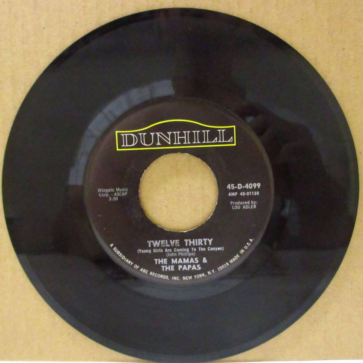 MAMAS & THE PAPAS, THE (ザ・ママス ＆ ザ・パパス)  - Twelve Thirty (Young Girls Are Coming To The Canyon) (US '67 オリジナル7インチ/副題ありバージョン)