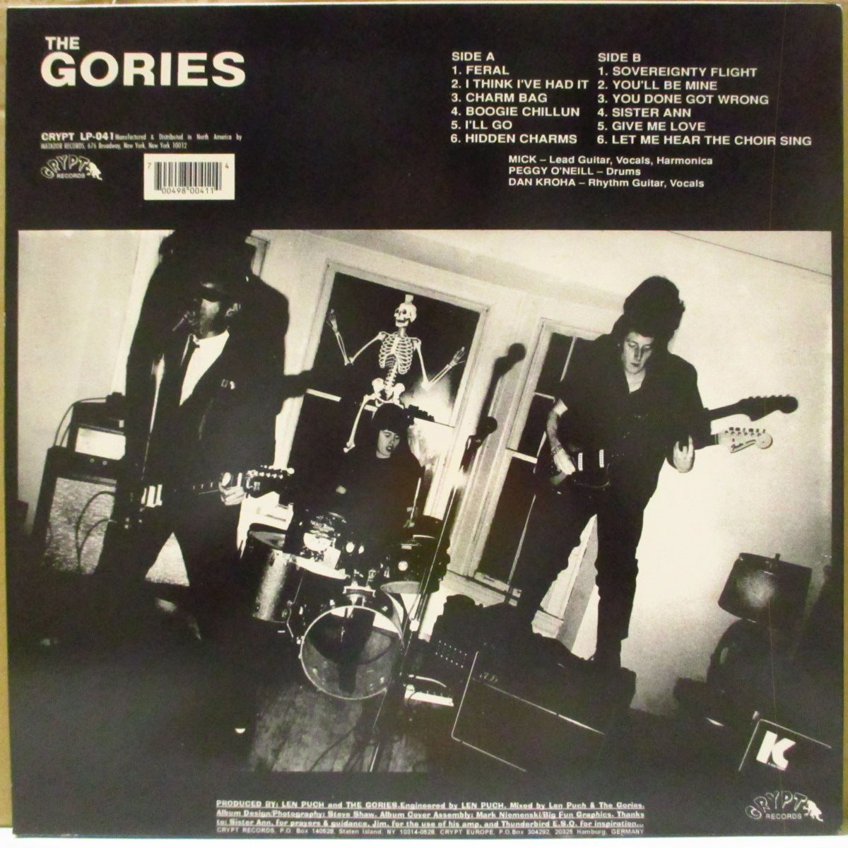 GORIES, THE (ゴリーズ)  - Houserockin' (US '96 再発「作曲クレジットなしラベ」 LP/裏面左上にCryptロゴあり光沢ジャケ) '89年1stアルバム