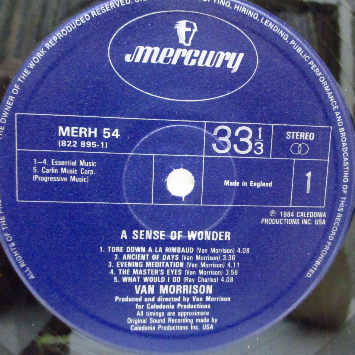 VAN MORRISON (ヴァン・モリソン)  - A Sense Of Wonder (UK オリジナル LP+インナー) '85年15枚目アルバム！