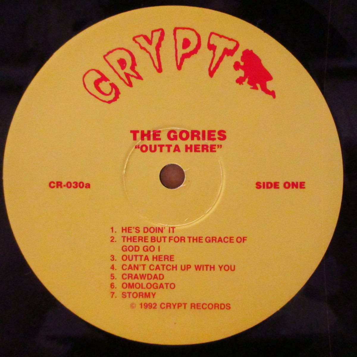 GORIES, THE (ゴリーズ)  - Outta Here (German '92 2ndプレス「作曲クレジット無しラベ」 LP/バーコードあり光沢ジャケ) '92年3rdアルバム
