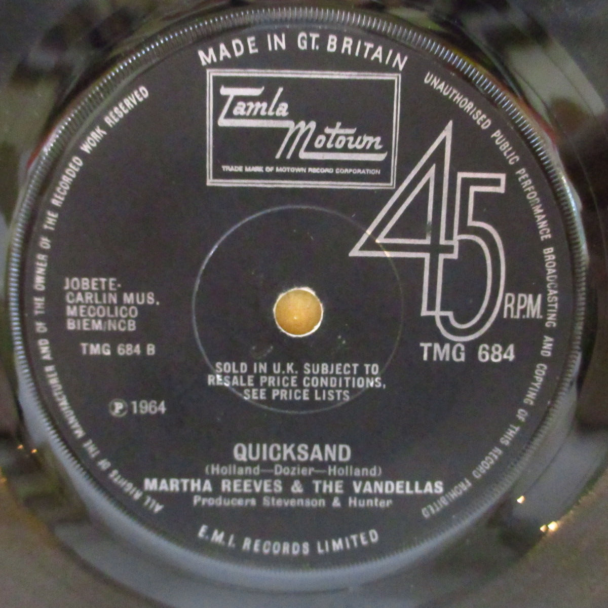 MARTHA & THE VANDELLAS (マーサ＆ザ・ヴァンデラス)  - Dancing In The Street / Quicksand (UK '69年独自再発「プッシュアウト・センター」7インチ)ノーザン名曲カップリング