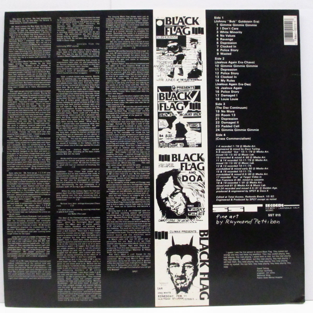 BLACK FLAG (ブラック・フラッグ)  - Everything Went Black (US 90's 再発「黒盤」2xLP/バンドロゴ＆バーコード有ジャケ) 初期未発表曲集 !