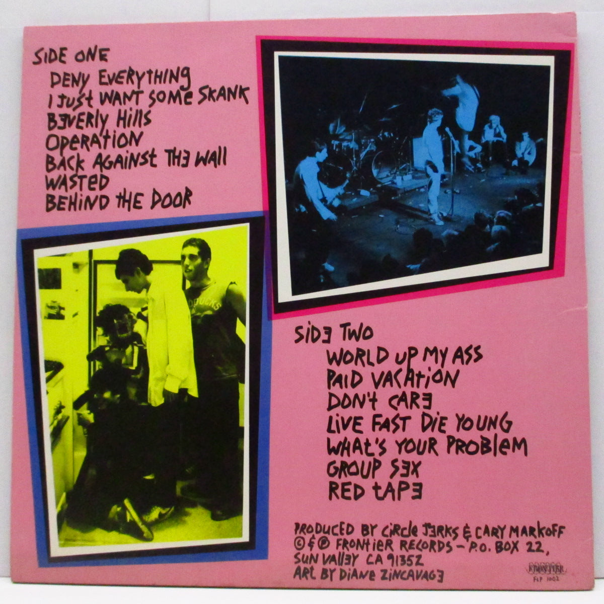 CIRCLE JERKS (サークル・ジャークス)  - Group Sex (US '82 再発「両面黄色ラベ」黒盤 LP/バーコード無ジャケ) '80年ファースト！