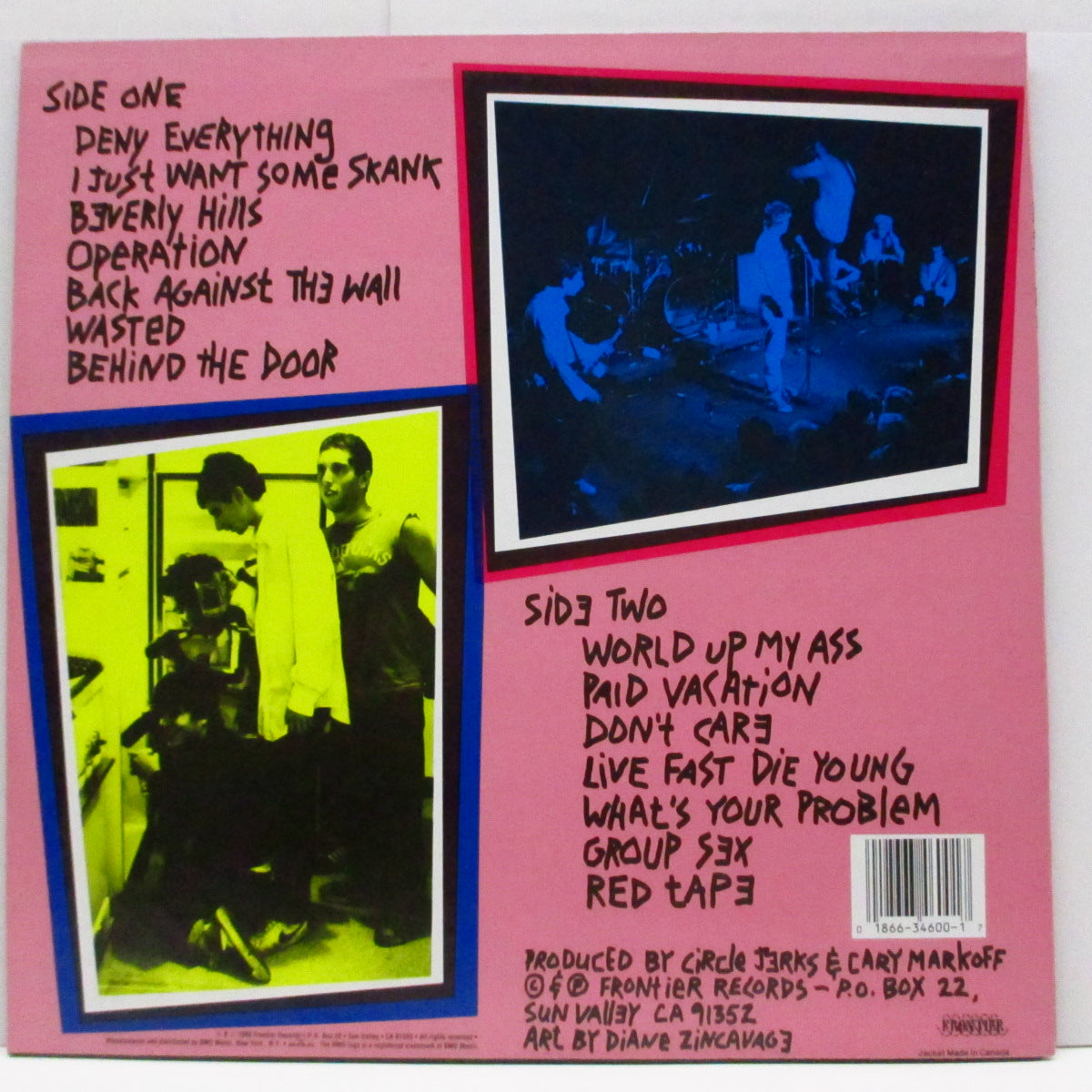 CIRCLE JERKS (サークル・ジャークス)  - Group Sex (US 90's 再発「両面黄色ラベ」黒盤 LP/バーコード有「4600-1-L」ジャケ) '80年ファースト！