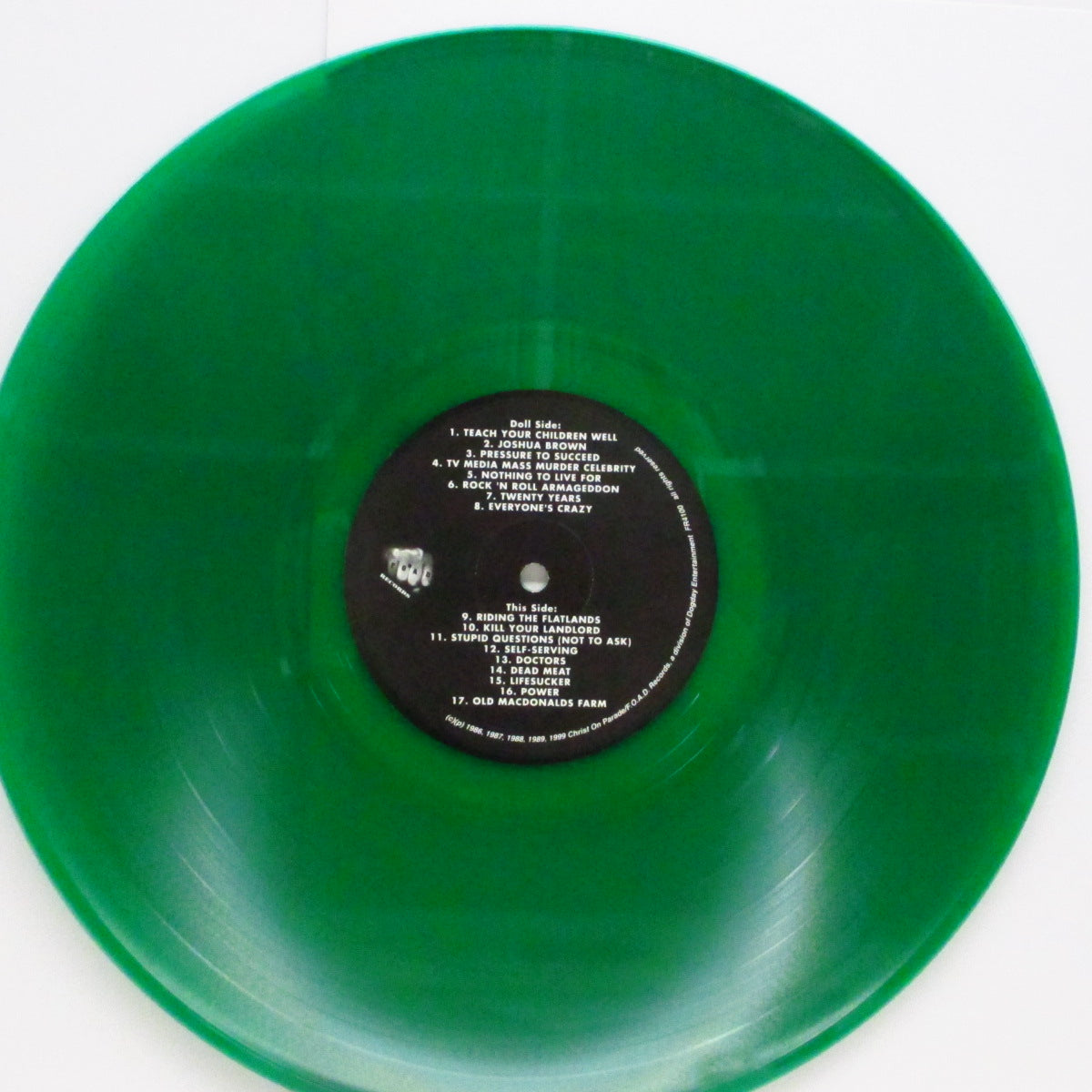 CHRIST ON PARADE (クライスト・オン・パレード)  - Insanity Is A Sane Reaction (US '99 限定「グリーンヴァイナル」2xLP+インサート) 中〜後期コンピ !