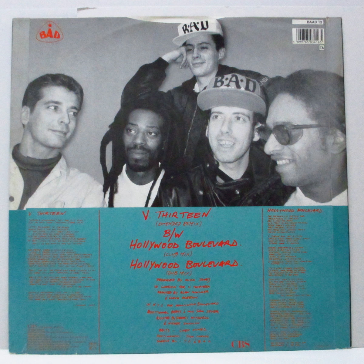 BIG AUDIO DYNAMITE  (ビッグ・オーディオ・ダイナマイト)  - V. Thirteen : Extended Remix +2 (UK オリジナル 12"+レア初回限定「BAD V13 ステンシル」)