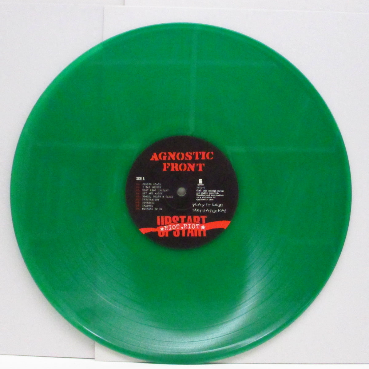 AGNOSTIC FRONT (アグノスティック・フロント)  - Riot Riot Upstart (EU '99 限定「グリーンヴァイナル」LP+インサート）'99年、復活第2弾アルバム !