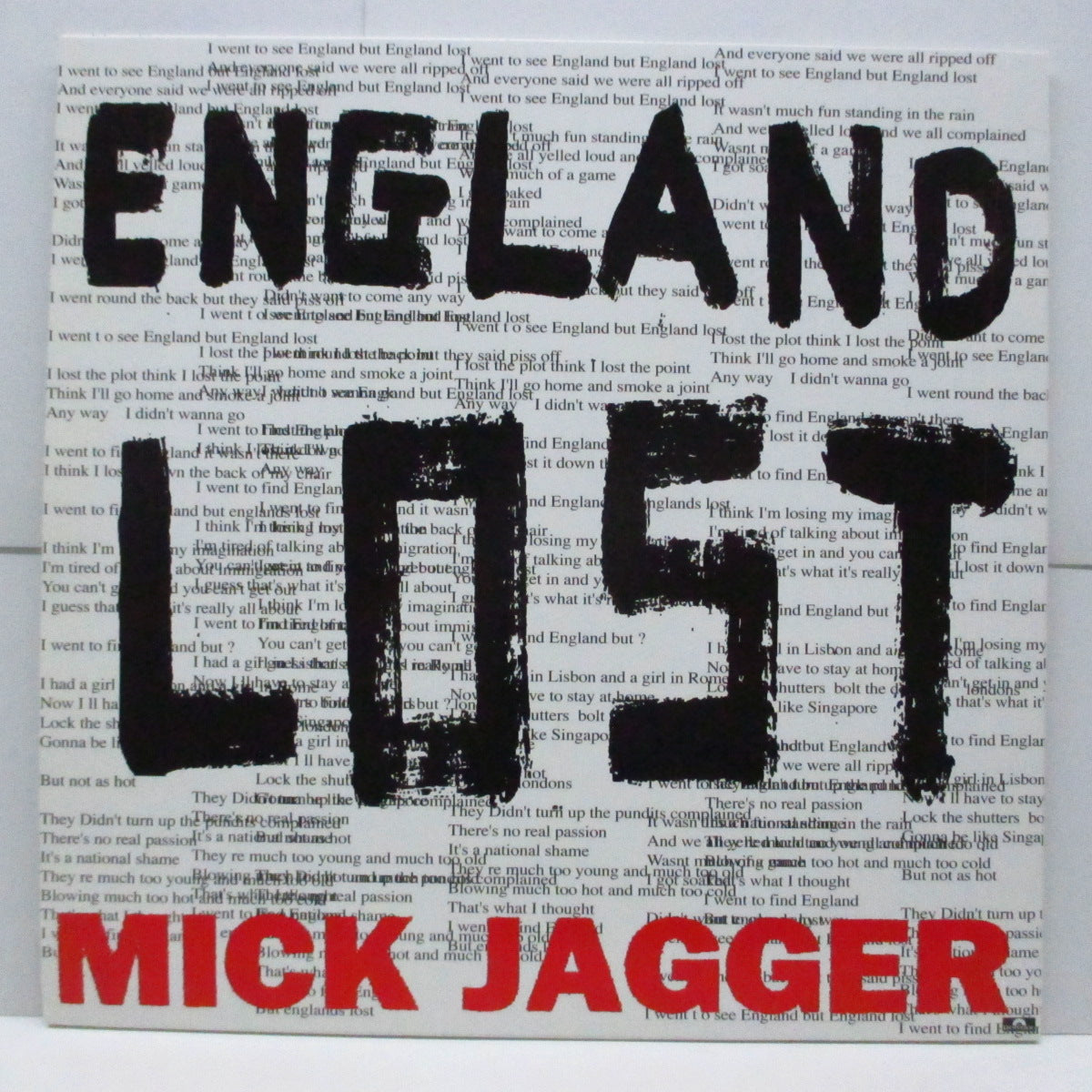 MICK JAGGER (ミック・ジャガー)  - Gotta Get A Grip / England Lost (EU 限定プレス 12")