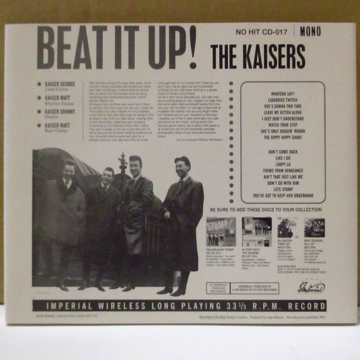 KAISERS, THE (ザ・カイザーズ)  - Beat It Up ! (UK '95 オリジナル・モノラル「銀盤」 CD) 3rdアルバム