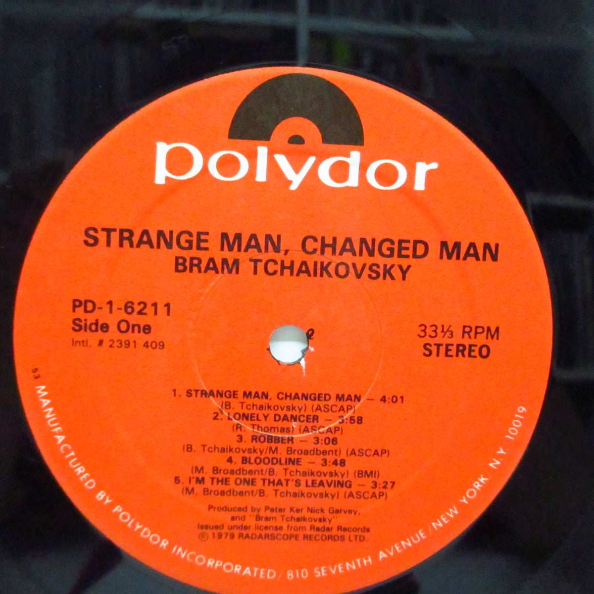 BRAM TCHAIKOVSKY (ブラム・チャイコフスキー)  - Strange Man, Changed Man (US オリジナル LP+インナー/ステッカー、直筆サイン入ジャケ)