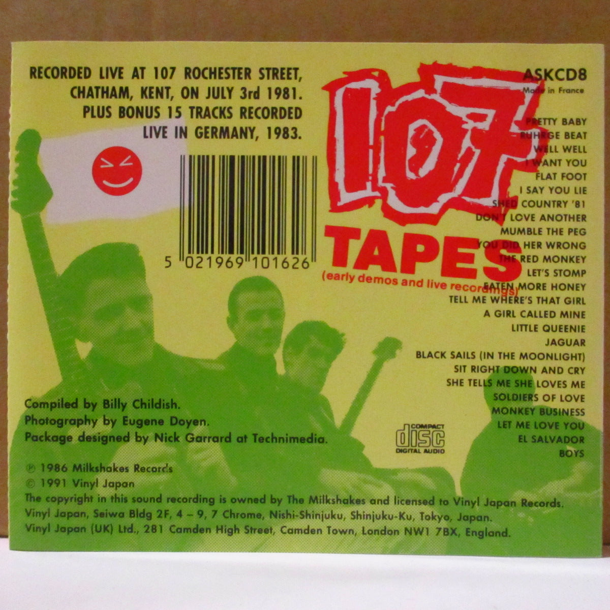 MILKSHAKES (ミルクシェイクス)  - 107 Tapes  (UK '91 再発 CD) 初期デモ＆ライブ音源コンピレーション