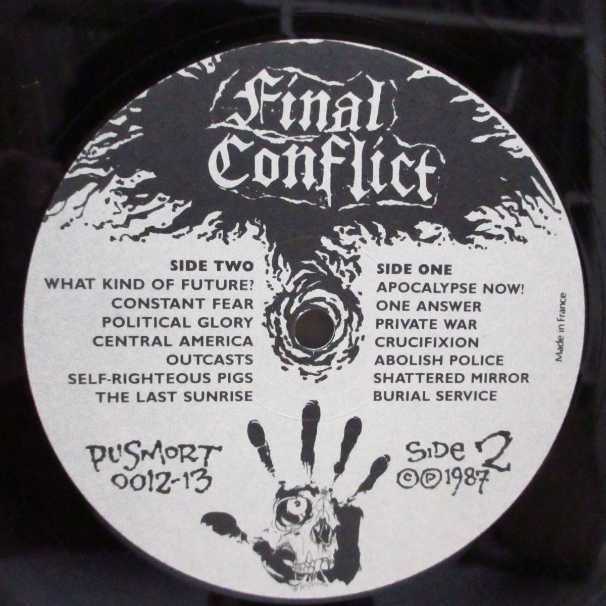 FINAL CONFLICT (ファイナル・コンフリクト)  - Ashes To Ashes (US '87 オリジナル LP+インナー、ブックレット/#「EFA LP07266/06」ジャケ）