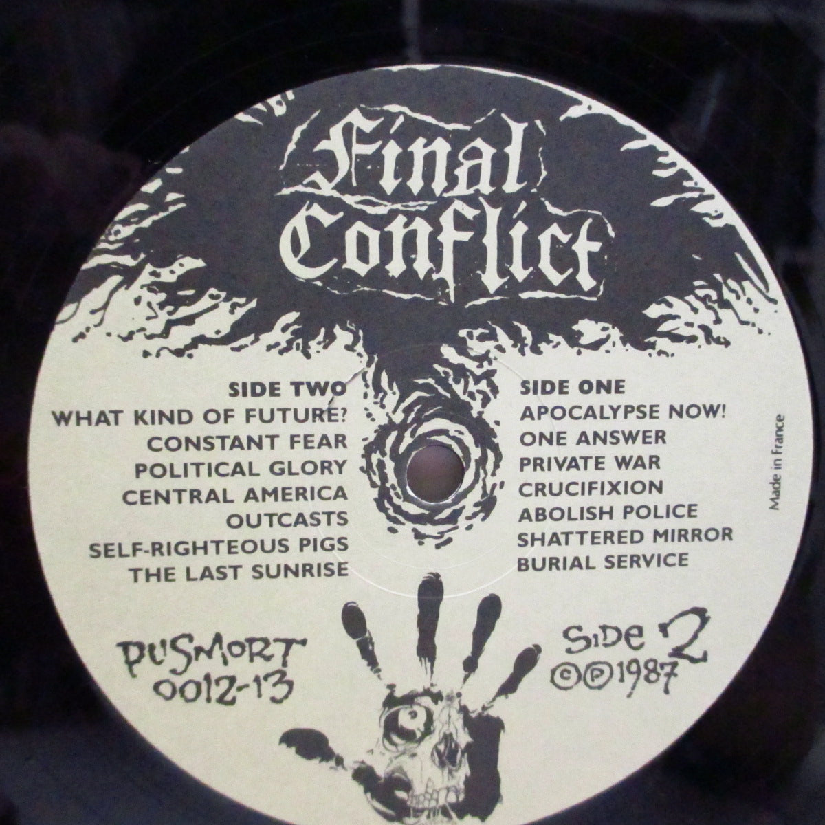 FINAL CONFLICT (ファイナル・コンフリクト)  - Ashes To Ashes (US '87 オリジナル LP+ブックレット/#「EfA7223」ジャケ）インナー欠！