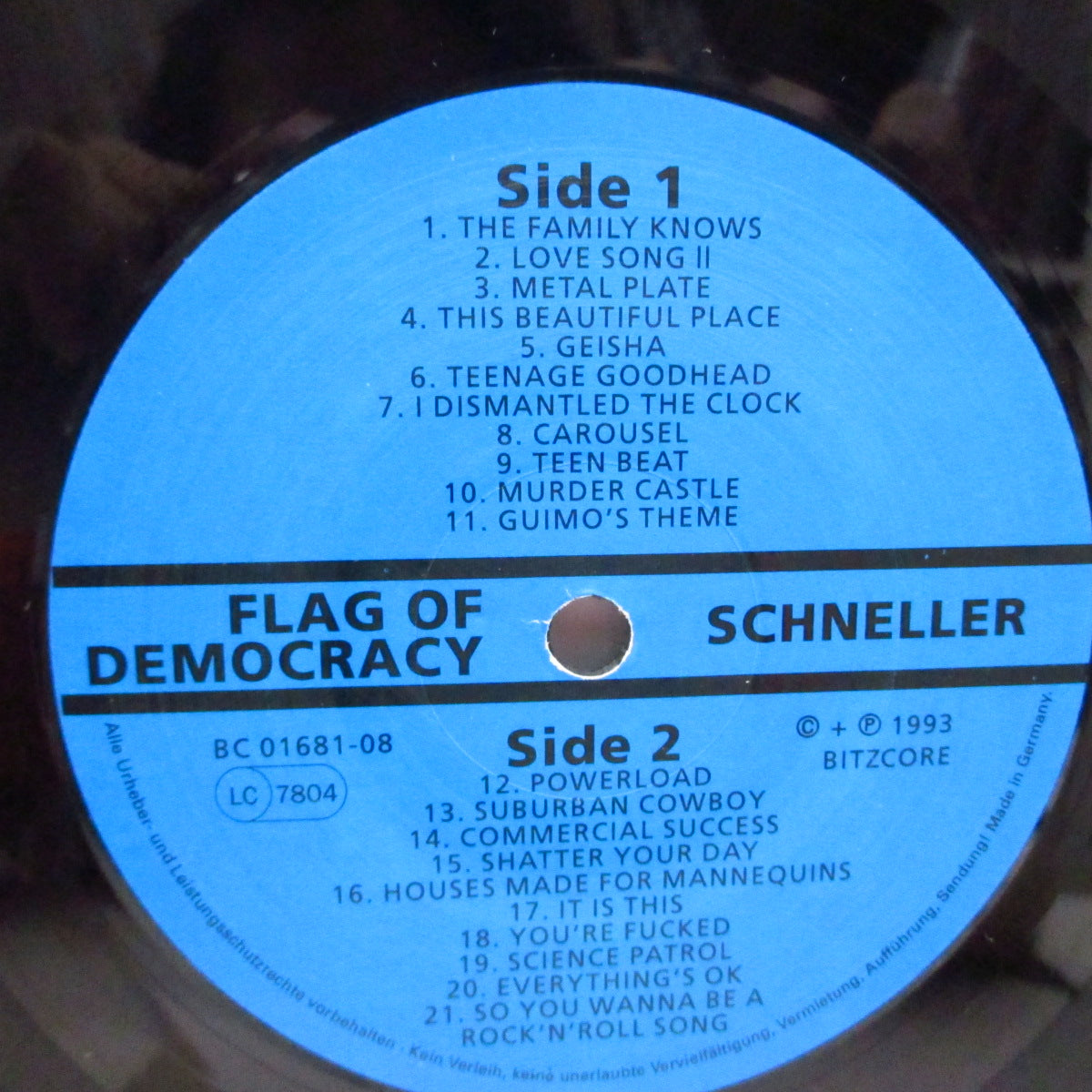 F.O.D. (FLAG OF DEMOCRACY) (フラッグ・オブ・デモクラシー)  - Schneller! (German '93 オリジナル LP+インナー）'91年ライブ！