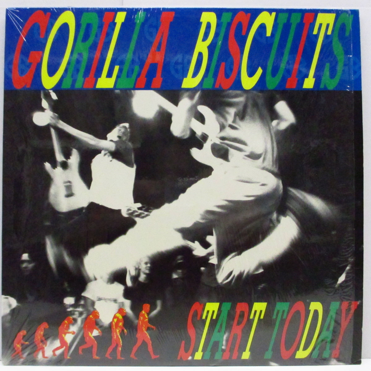 GORILLA BISCUITS (ゴリラ・ビスケッツ)  - Start Today (US '89 最初の再発「黒盤」LP+インサート/エンボス加工の無いジャケ）