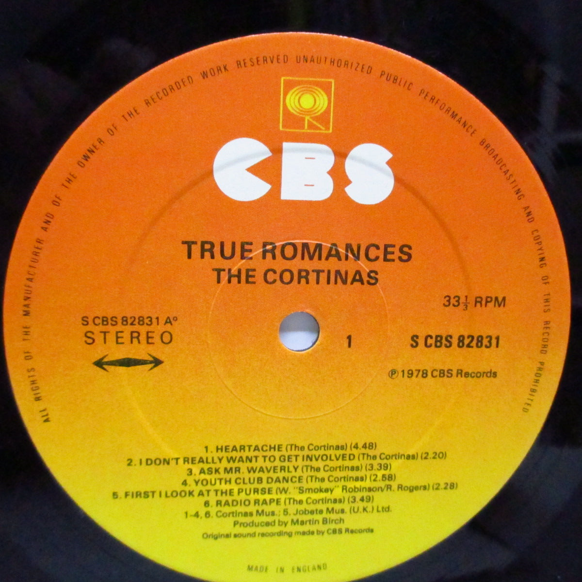 CORTINAS, THE (ザ・コルティナズ)  - True Romances (UK オリジナル LP+インサート)