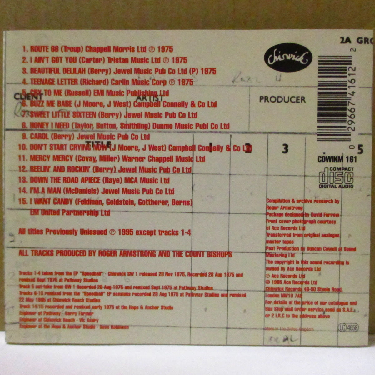 COUNT BISHOPS (カウント・ビショップス)  - Speedball Plus 11 (UK '95 オリジナル CD) 初期レア音源コンピレーション