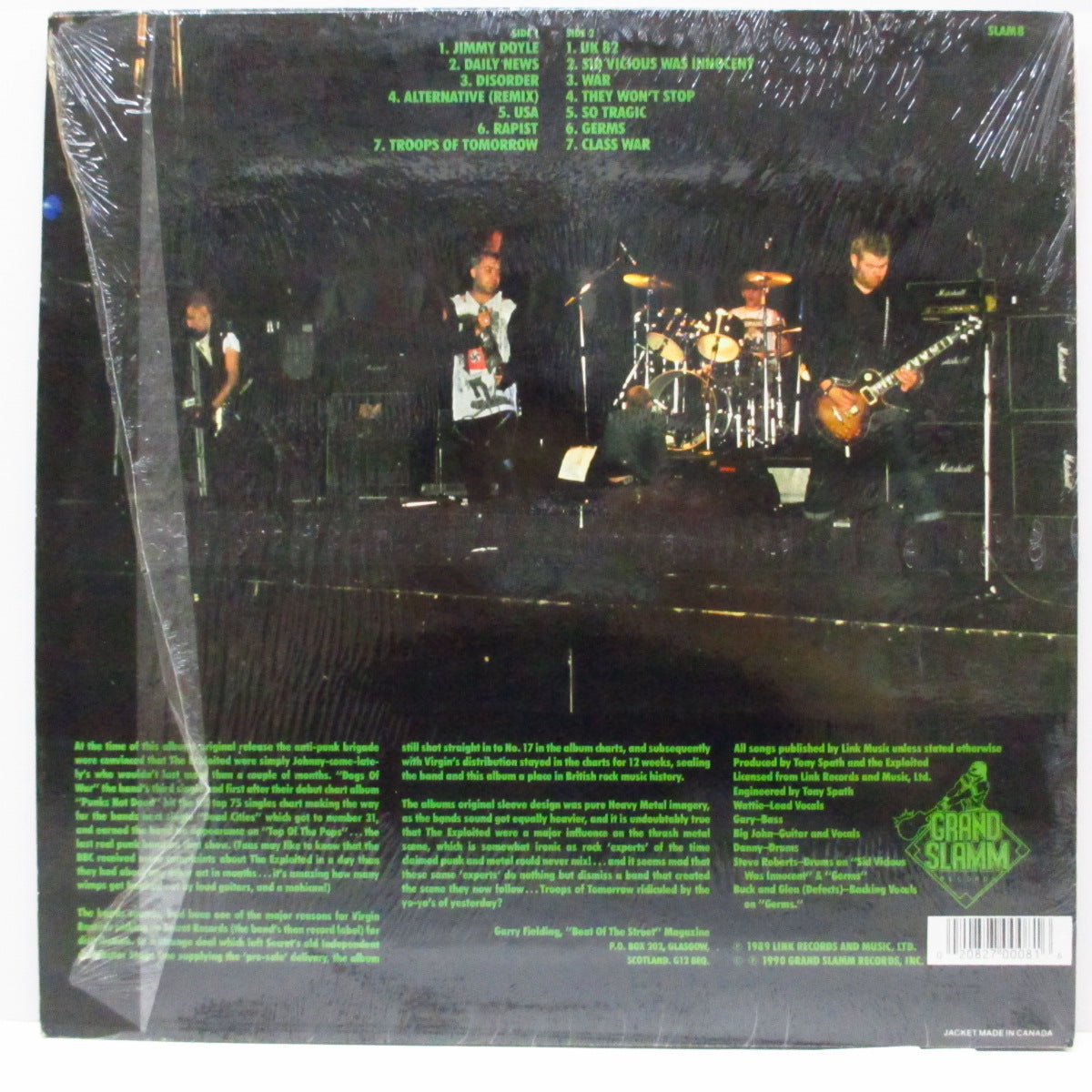 EXPLOITED, THE (ジ・エクスプロイテッド)  - Troops Of Tomorrow (US '90 「3,000枚限定」再発 LP/ステッカー付き別デザインジャケ）2nd アルバム