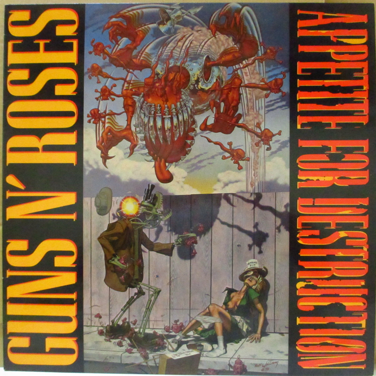 GUNS N' ROSES (ガンズ・アンド・ローゼズ)  - Appetite For Destruction (US 初回オリジナル「Allied社プレス」LP+GHS 24148 品番インナー/「発禁レイプジャケ」-刺青ステッカー欠) '87年名作1stアルバム